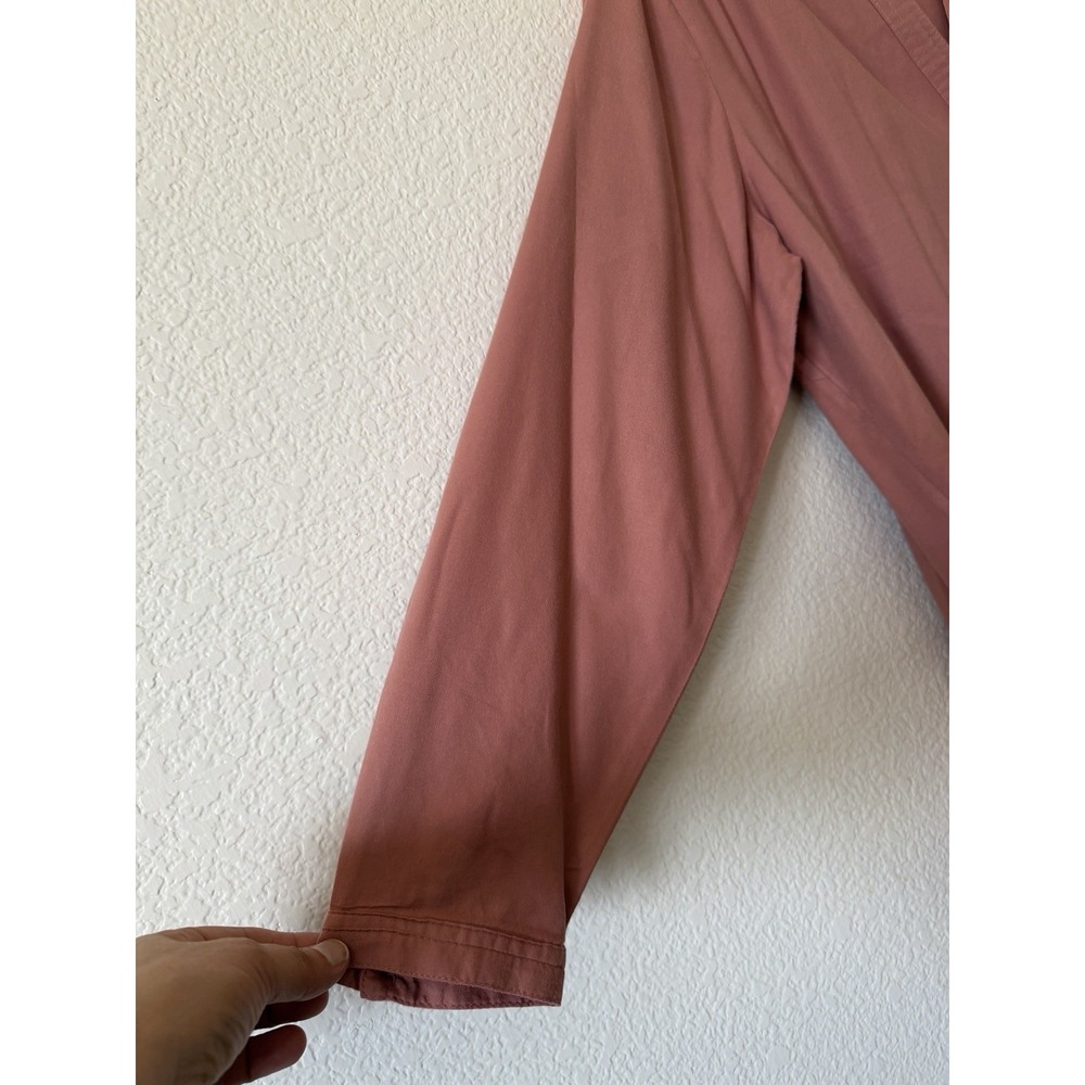 Old Navy Womens XL Dusty Rose Pink Henley Popover Blouse Long Sleeve Top - Picture 6 of 16